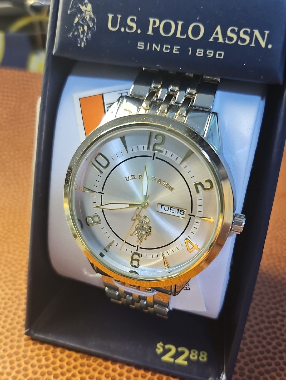 U.S. Polo Assn. Silver and Gold Men's Round Dial Watch